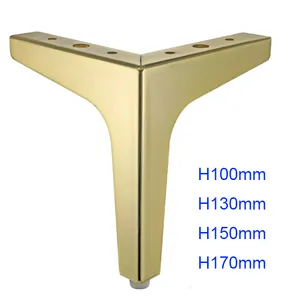 Pieds de table dorés 13cm 5 pouces et pieds de canapé en métal chromé doré