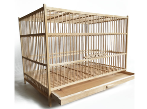 Gabbia per Uccelli in Bambù Rettangolare Economica all'Ingrosso con Motivo Solido e Chiusura a Bottone per Uso Quotidiano - Product Image 2