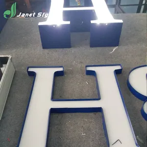 制造的 LED 内部照明前点亮通道字母标志中国
