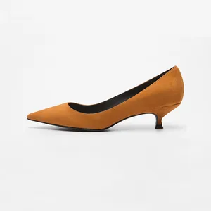 थोक dyeable जूते ऑरेंज देवियों लघु एड़ी बताया पैर की अंगुली दुल्हन के जूते महिलाओं के लिए