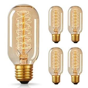 Edison cổ điển Phong Cách Ánh Sáng Bóng Đèn T45 hình dạng ống filament 40w thủy tinh màu hổ phách bóng đèn edison - Product Image 3