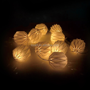 LED اوريغامي ضوء سلسلة مع 10 اوريغامي الزهور الأبيض الجنية أضواء الاسكندنافية نمط ورقة سلسلة خفيفة - Product Image 1