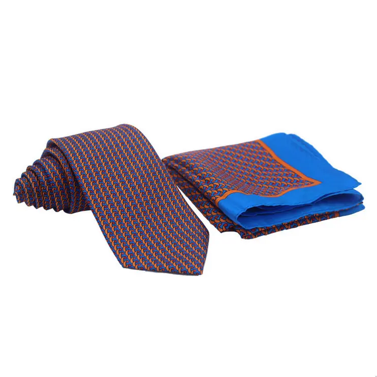 High Quality Factory Free Samples Custom Logo Silk Square Mens Ties And Pocket