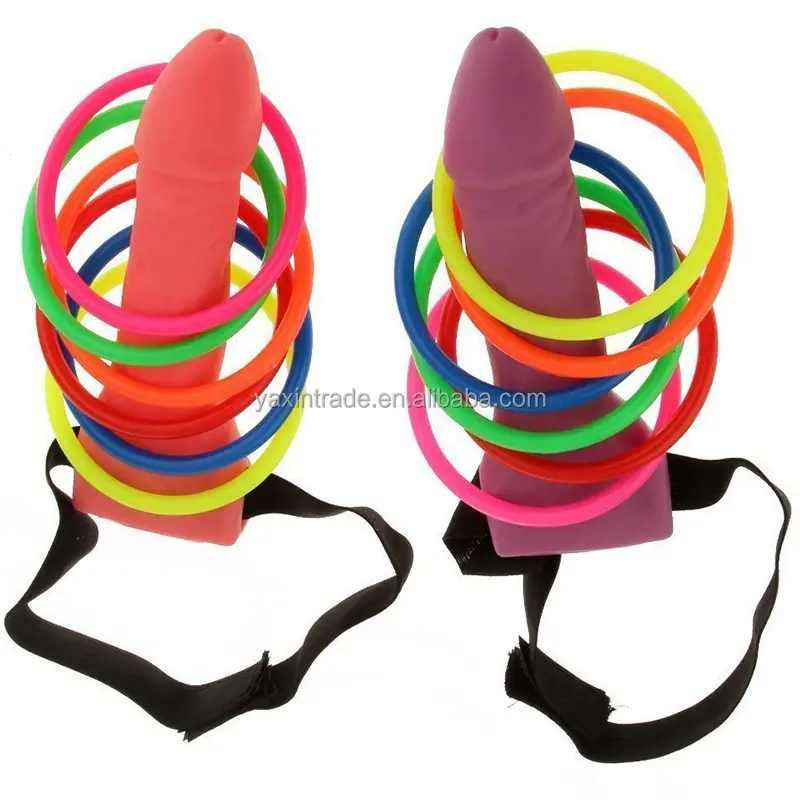 Hen Night Party Women Sexy Toys Bachelorette Party Penis Head Hoopla With Rings