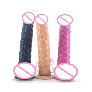 Dildo en silicone à l'échelle de dragon de 19 cm de long, peau de serpent, écailles de <span class=keywords><strong>poisson</strong></span>, massage prostatique, dildo à l'échelle de dragon à vendre - Product Image 6