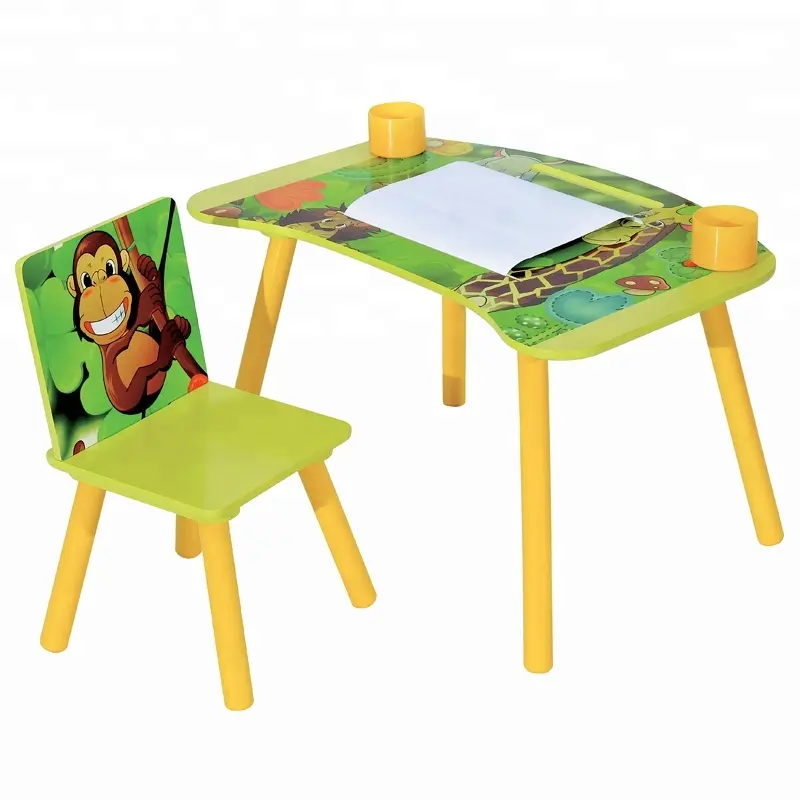 Niño de madera mesa de estudio y silla de mesa y silla