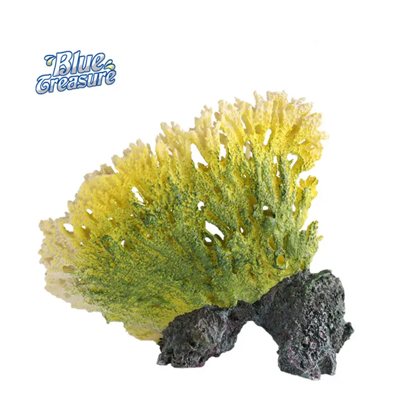 Azul tesoro de productos marinos acuario adornos artificiales verde coral