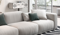 Canapé d'angle 3 places en tissu avec design en bois, vente chaude pour le salon