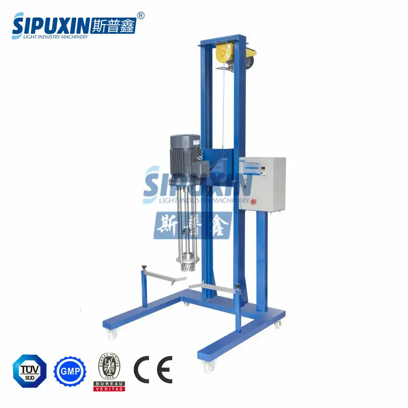 Sipuxin Mini Vertical Homogenizer Disperser Emulsifier Wet Milling Stirrer Ultra High Shear Mixer Simple Blender