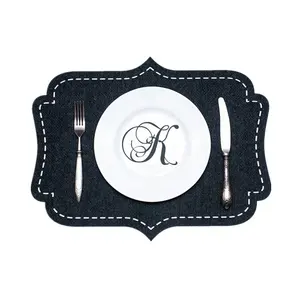 Heat Resistant Modern Table protector Premium Black Felt Placemat