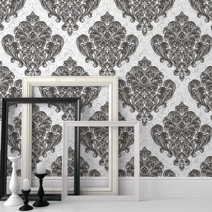 Papier peint en PVC gaufré à motif damassé, papier peint pour salon - Product Image 1