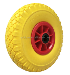 Roue en mousse PU de <span class=keywords><strong>10</strong></span> pouces 3.00-4 avec jante en plastique pour chariot - Product Image 3