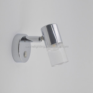 De alta potencia montado en la <span class=keywords><strong>pared</strong></span> de la lámpara ajustable caravana <span class=keywords><strong>Interior</strong></span> LED proyector 12v 250 lúmenes de níquel cepillado con interruptor - Product Image 1
