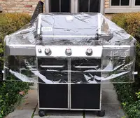 Couvercle de barbecue en plastique, pour bbq d'extérieur, étanche, robuste, transparent, 1 pièce