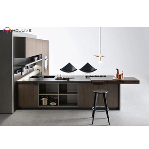 Mobili da Cucina Moderni Ecologici di Marca Cleaf Importati dall'Italia con Rubinetto per Sala da Pranzo Colore Grigio Scuro con Tutti gli Accessori - Product Image 3