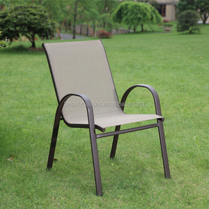 Sillas de jardín de aluminio para exteriores contemporáneas Sling apilable Patio comedor silla con brazo para sala de estar baño muebles de exterior - Product Image 6