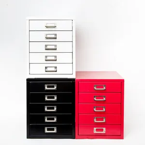 Офисный металлический шкаф с 5 выдвижными ящиками, мини-шкаф для файлов на столе