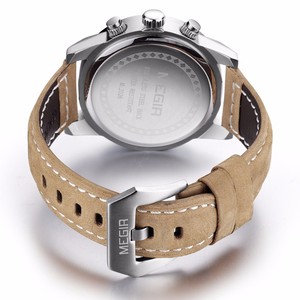 MEGIR 2026 G MEGIR <span class=keywords><strong>24</strong></span> ore Chic marchio al quarzo da uomo in vera pelle con Display analogico da uomo Business Watch Casual - Product Image 4