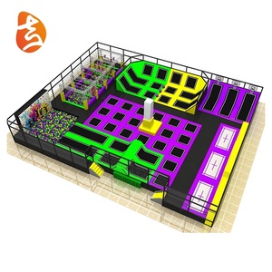 <span class=keywords><strong>Trampoline</strong></span> d'intérieur et commercial pour enfants, personnalisé, grand parc de combinaison, style guerrier road, livraison gratuite - Product Image 1
