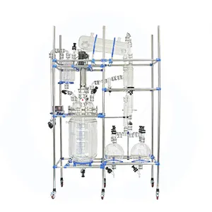 customized pilot plant using jacketed glass reactor 200 liters for solvent distillation