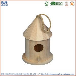 Fabrika doğrudan bitmemiş ahşap kuşevleri toptan, Ahşap kuş kafesi için noel dekorasyon - Product Image 3