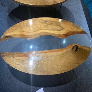 Moderne Rivière Design <span class=keywords><strong>Noyer</strong></span> <span class=keywords><strong>Massif</strong></span> Bois Époxy Résine Rivière Bois Table À Manger - Product Image 3