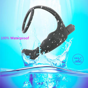 大人のおもちゃシリコンバイブレーター刺激剤前立腺マッサージ男性ゲイのためのペニスリング付き - Product Image 3