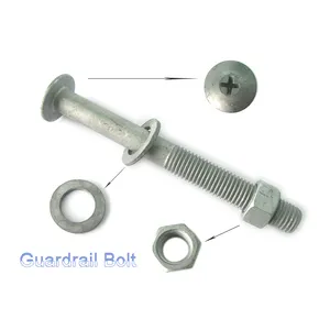 5/8"-11X 2" Galvanized Carbon Steel Hex Guardrail Splice Bolts High Tensile Steel Bolt And Nut