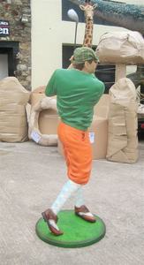 Bahçe Polyresin Golf dekorasyon yaşam boyutu reçine golfçü heykeli - Product Image 3