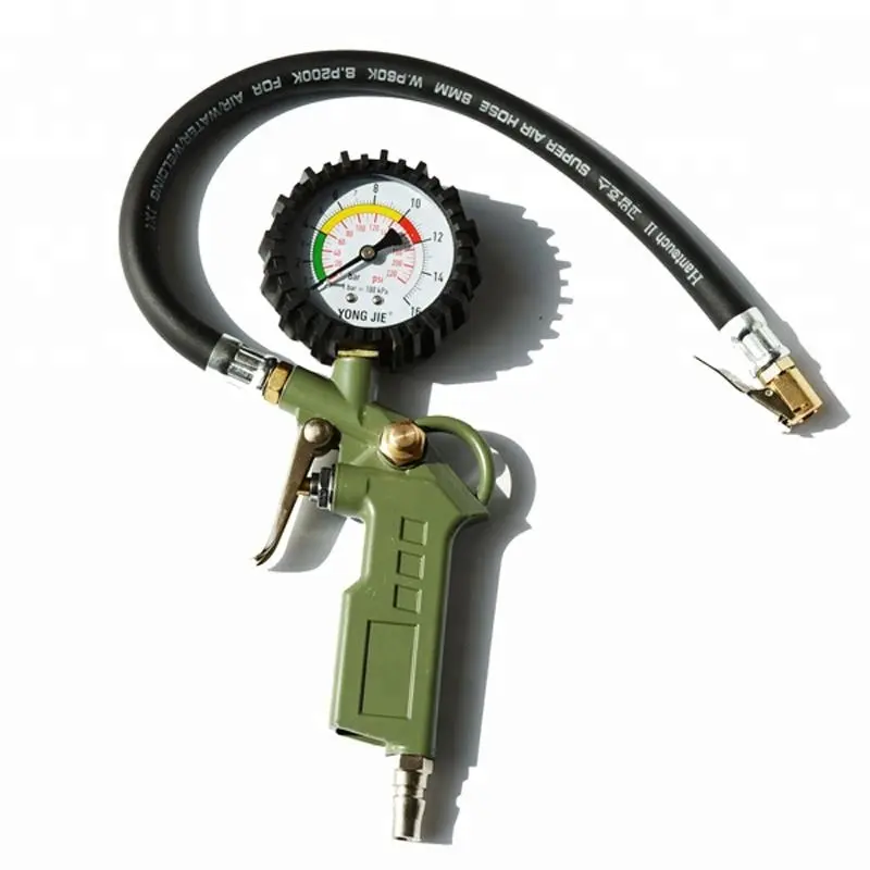 150psi high pressure extension air chuck tyre inflator gauge for car