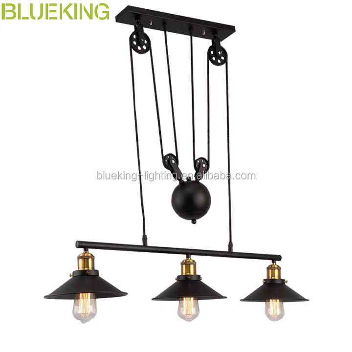Industrial Vintage Loft Kitchen Bar 3 Lights Fittings Ceiling Curvy Metal E27