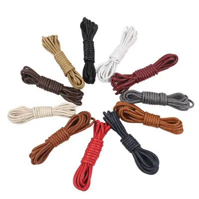 5mm Round Waxed Cotton Shoelace Vintage Elegant Shoelace For Martin Boots