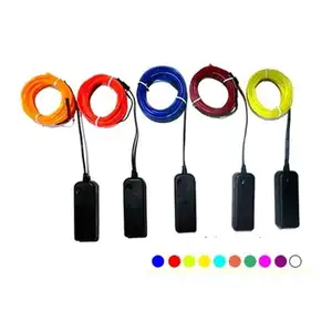 10 Colors Neon Wire Light Battery Operated 360 degree Illumination Flexible Glowing Neon EL Wire Lights for Party DIY Costume