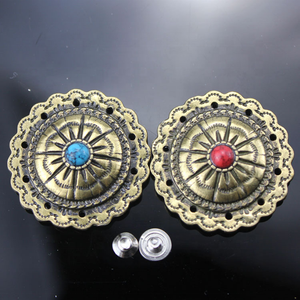 Kim Loại phương Tây Túi phụ kiện conchos cho da yên nút concho Vòng Tây Cowgirl vít trở lại mạ nút chụp - Product Image 5