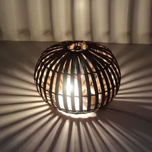 Antique pendant lamp shades bamboo for indoor decorative lighting, braided bamboo lamp covers