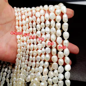 Collier en perles d'eau douce, chaîne punk de grande taille, détails en perles blanches, 4 à 10mm, vente en gros, 2022