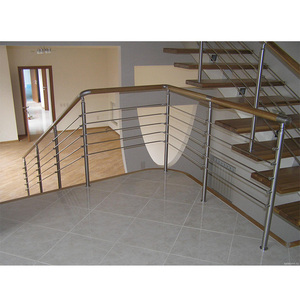Einfach zu installierende Edelstahl 304 316 Glas geländer mit Holz Holz handlauf für Treppen balkon geländer