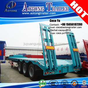 QINGDAO AOTONG 2 tamaño opcional semi camión <span class=keywords><strong>de</strong></span> <span class=keywords><strong>dos</strong></span> <span class=keywords><strong>ejes</strong></span> <span class=keywords><strong>de</strong></span> servicio pesado <span class=keywords><strong>ejes</strong></span> cama baja remolque <span class=keywords><strong>para</strong></span> la venta - Product Image 5