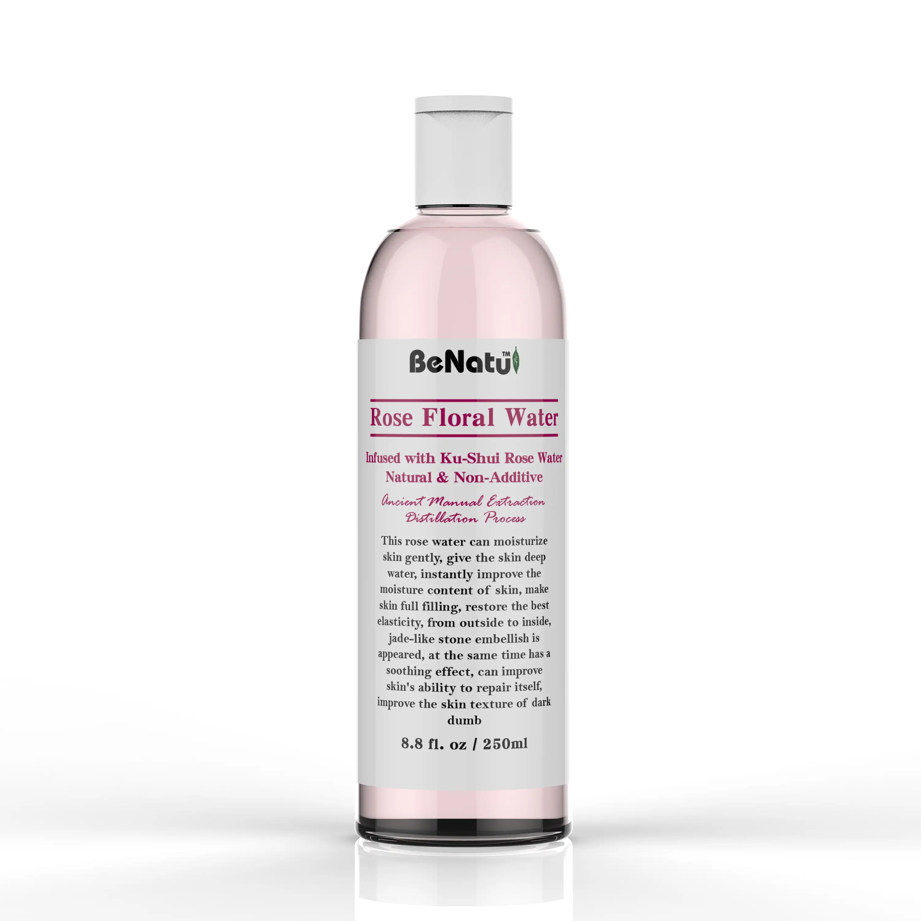 Benat água floral de hidrosol, rosa natural puro para cuidados com a pele, clareamento e hidratante