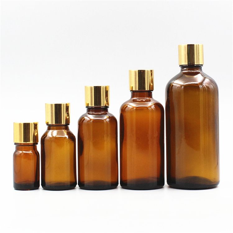 IBELONG 5ml 10ml 15ml 20ml 30ml 50ml 100ml amber glass bottle of essential oil with aluminum screw cap