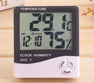 Hydromètre numérique HTC-1 avec grand écran LCD et horloge thermomètre - Product Image 3