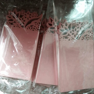 Personalized Folded Elegant Pink Laser Cut <strong>Table</strong> Name Place <strong>Cards</strong> Custom Laser Cut Different Names <strong>Table</strong> <strong>Cards</strong> - Product Image 3
