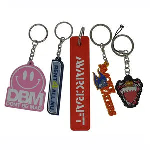 Rubber Keychain Soft PVC 2D Smile Face Custom Rubber Keychain For For Promotion Gift