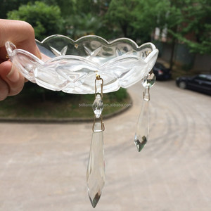 <span class=keywords><strong>Bobeche</strong></span> <span class=keywords><strong>en</strong></span> cristal pour lustre avec 4 broches dorées pour accessoires de lampe - Product Image 6
