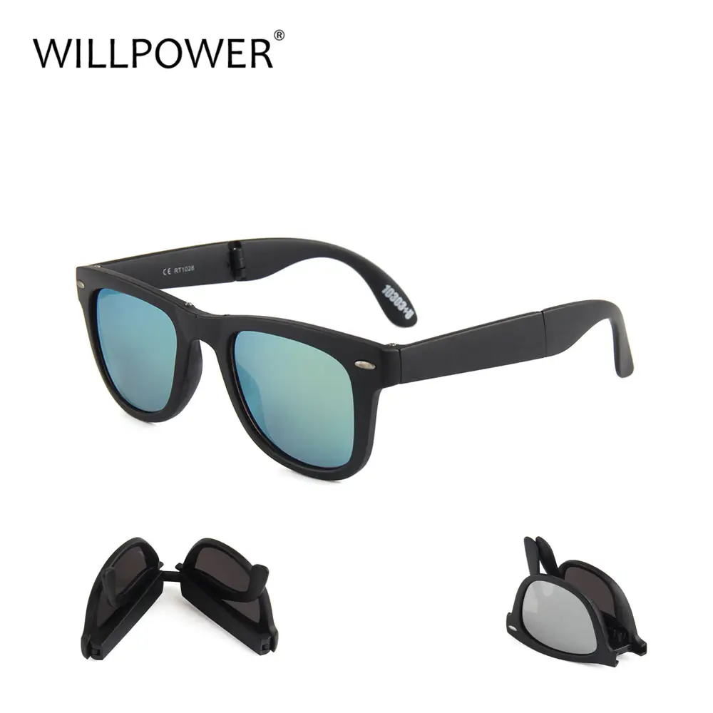 Promotional plastic cheap gift folding black Sunglasses Foldable Sun Glasses 2019