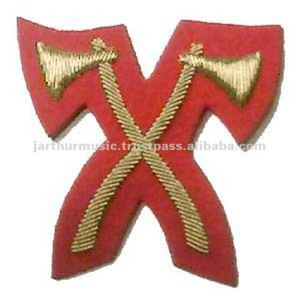 ROBE DE MESS DES AXES CROISÉES-PIONEER D'INFANTERIE Badges de fil métallique de lingot brodés à la main Logo et patchs en caoutchouc PVC - Product Image 2