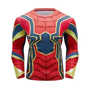 Cody Pelindung Ruam Sublimasi Pria, Baju Superhero 3D Kompresi