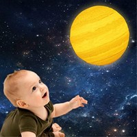 Cadeau populaire décoration maison capteur tactile Rechargeable lumière lunaire écologique impression 3D planètes lampe Jupiter 18cm