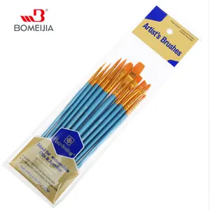 BOMEIJIA 10 Pz/set Acquerello Gouache Pennelli Different Forma Rotonda A Punta Punta di Nylon Dei Capelli Pennello di Pittura Set Rifornimenti di Arte