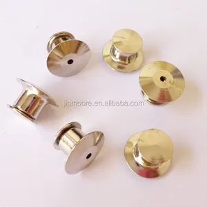 Nickle Flathead Metal Pin Backs Locking Pin Keepers Locking Clasp
